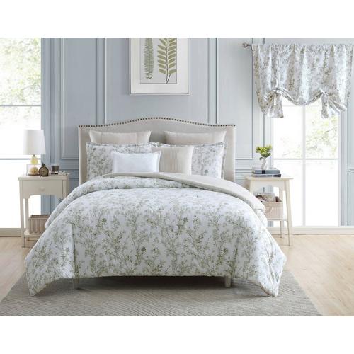Laura Ashley Lindy 100% Cotton Comforter Bedding Set-Green