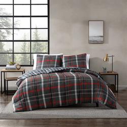 Willow Plaid Micro Suede Comforter Bedding Set