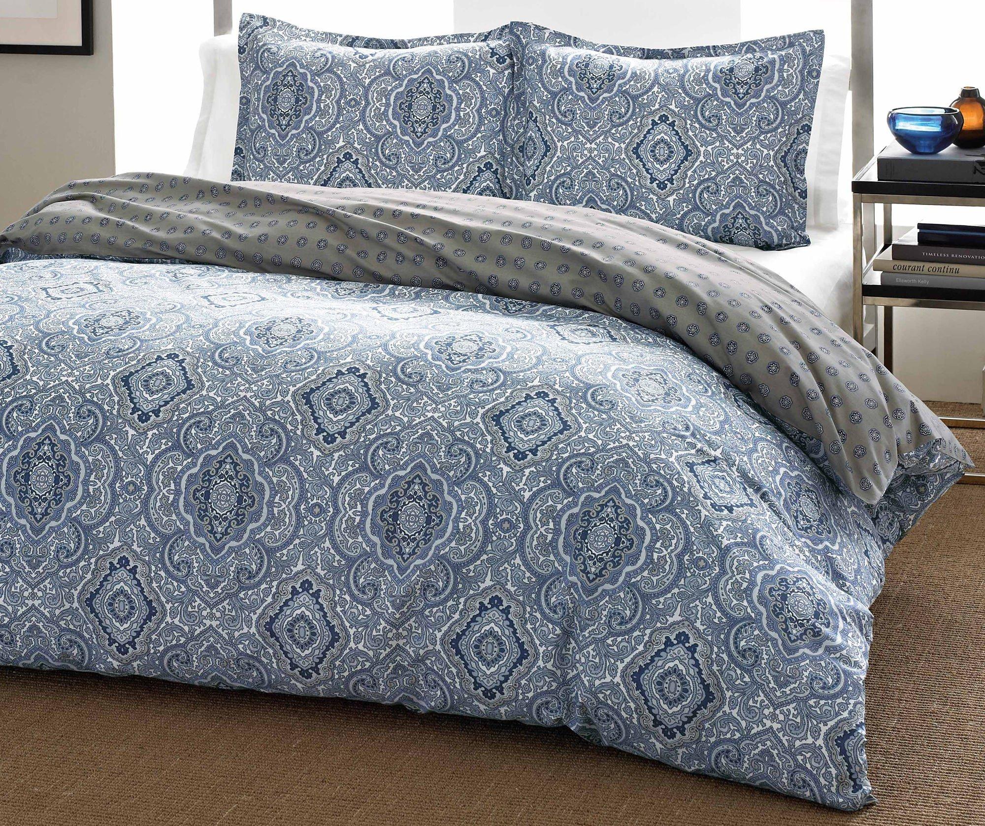 Photos - Bed Linen City Scene Milan Blue Twin Duvet Set