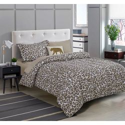 Bella Home Taupe Leopard Comforter Set