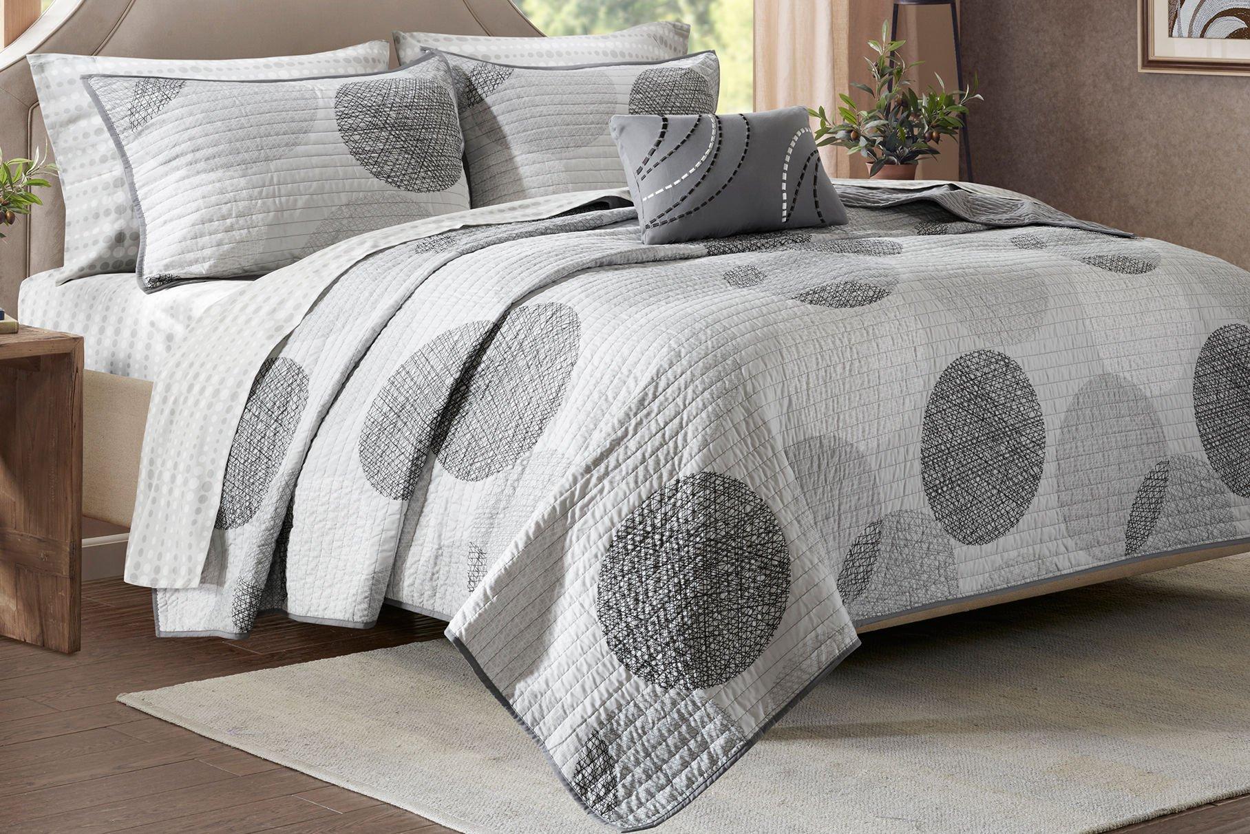 Madison Park Knowles Grey Coverlet Set