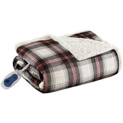 Ridley Oversized Plaid Mink to Berber Heated Throw