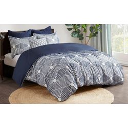 Ink & Ivy Ellipse Navy Cotton Jacquard Comforter Set