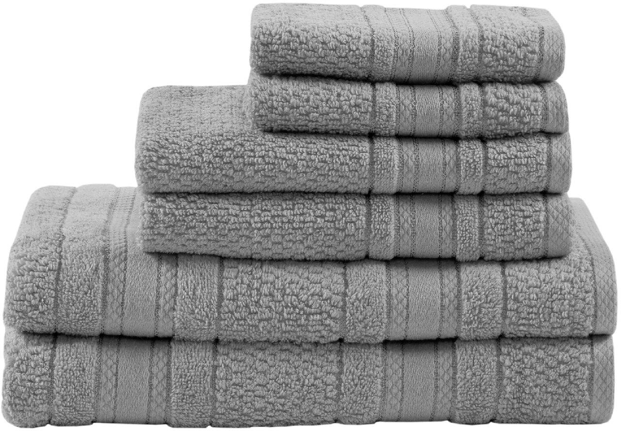Caro Home Emma 6 Pc. Towel Set, Salina Beige And Grey, Bath Towels, Household