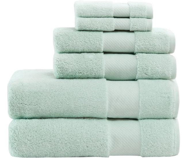 Madison Park Spa Waffle Cotton Jacquard Antimicrobial Bath Towel 6 Piece  Set