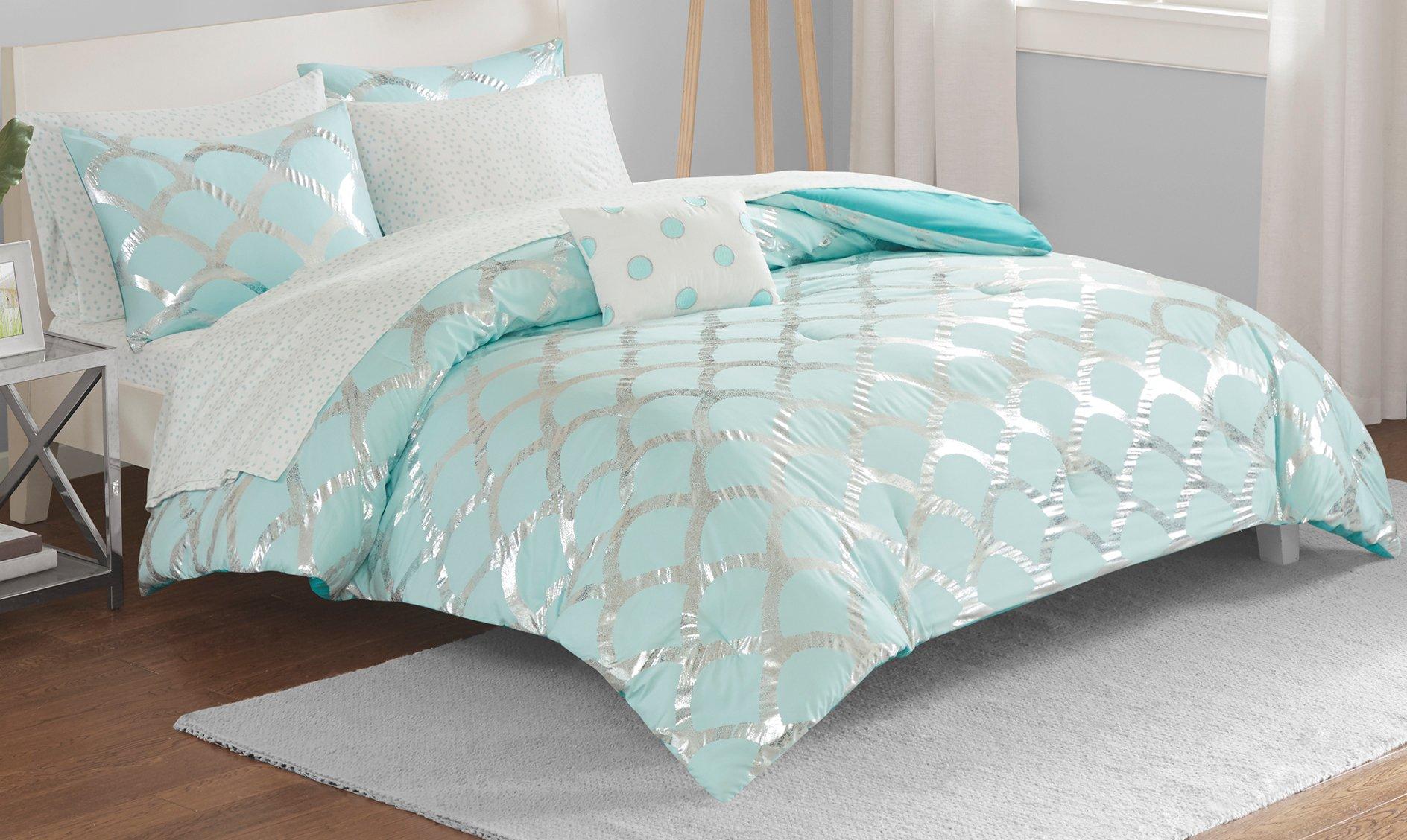 Intelligent Design Lorna Aqua Comforter & Sheet Set