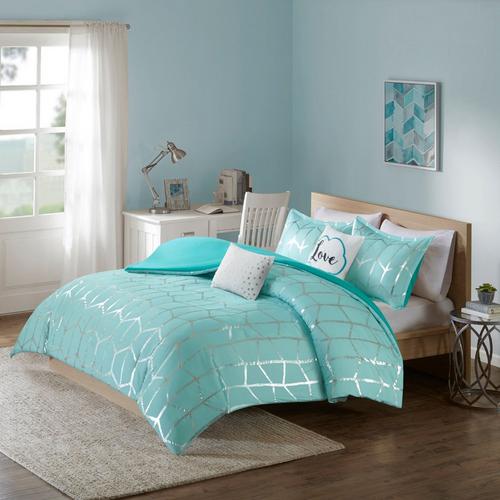 Intelligent Design Raina Metallic Printed Duvet Cover Set Bealls