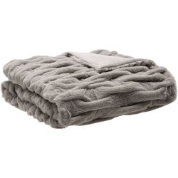Madison Park Luxury Ruched Fur Throw