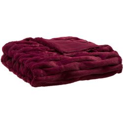 Madison Park Luxury Ruched Fur Throw