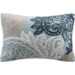 12x18 Kiran Blue Embroidered Decorative Pillow