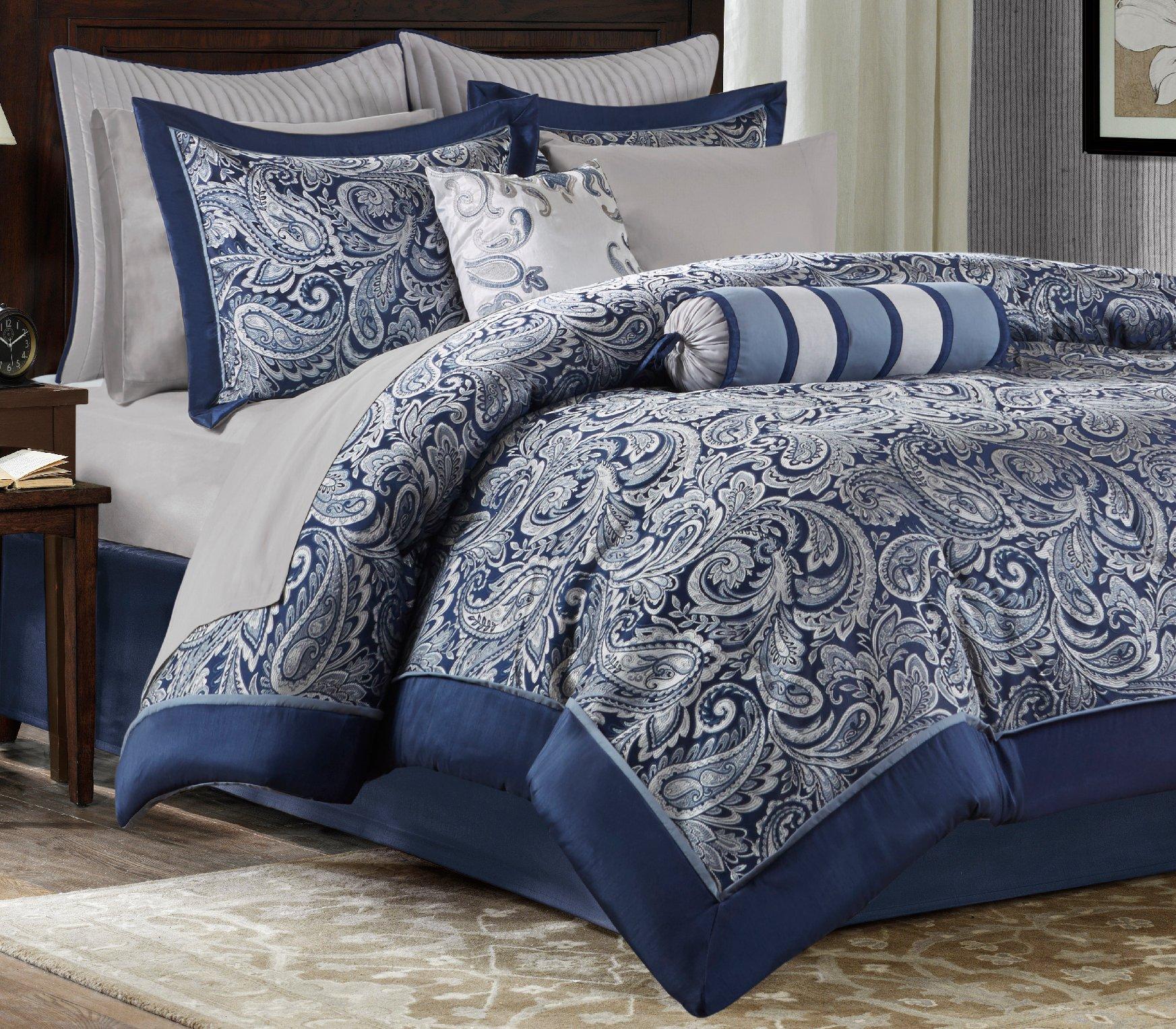 Madison Park Aubrey Navy 12-pc. Comforter Set