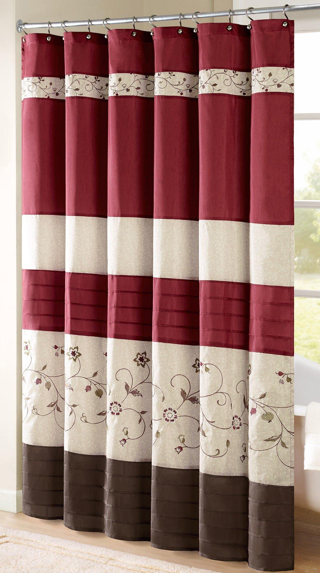 Photos - Other sanitary accessories Madison Park Serene Red Shower Curtain
