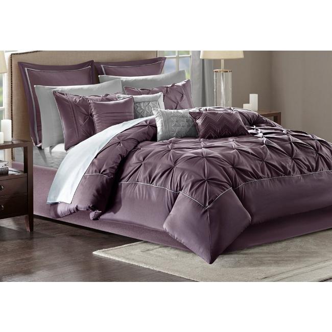 Madison Park Essentials 24 Piece Room in a Bag Comforter Collection Plum Purple for sale online 