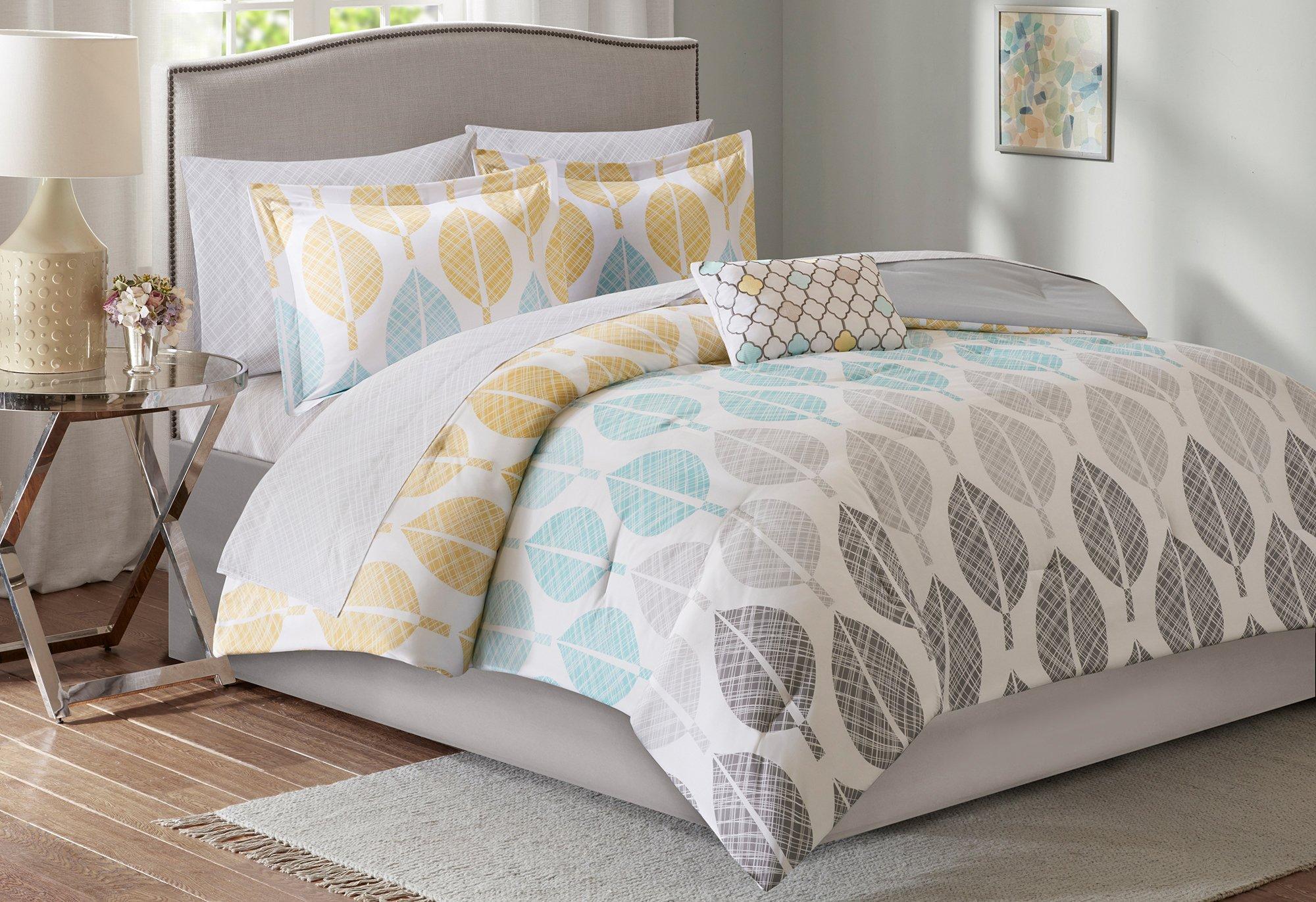 Madison Park Essentials Sofia Reversible Comforter Set with Bed Sheets