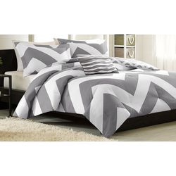 Mi Zone Libra Grey & White Comforter Set