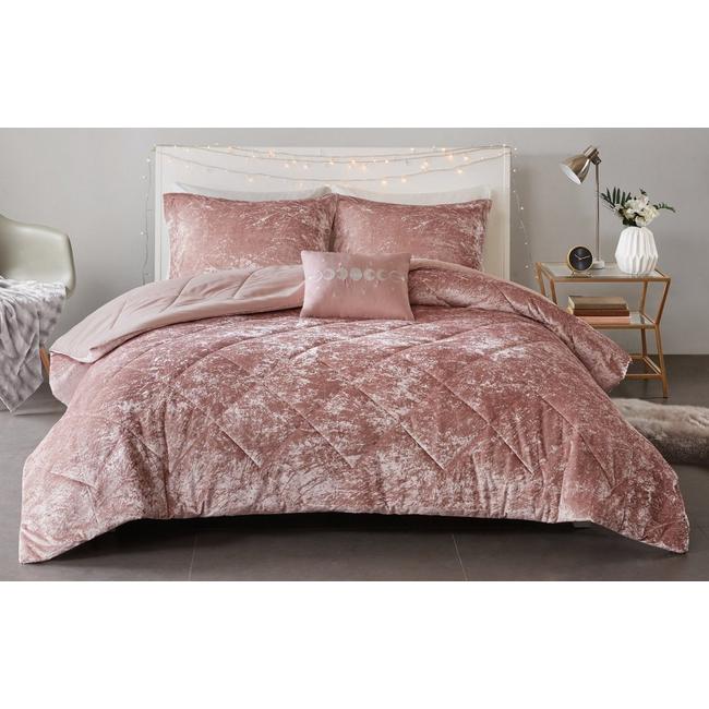 Intelligent Design Felicia Velvet, Pink Velvet Queen Bedding