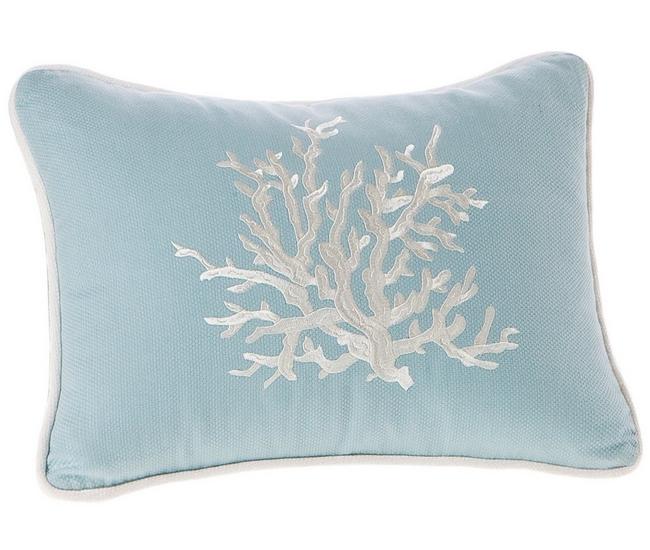 INK+IVY Kiran Embroidered Oblong Pillow in Blue