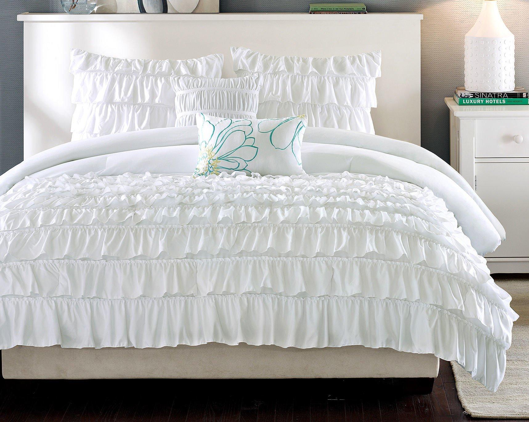Intelligent Design Waterfall White Comforter Set