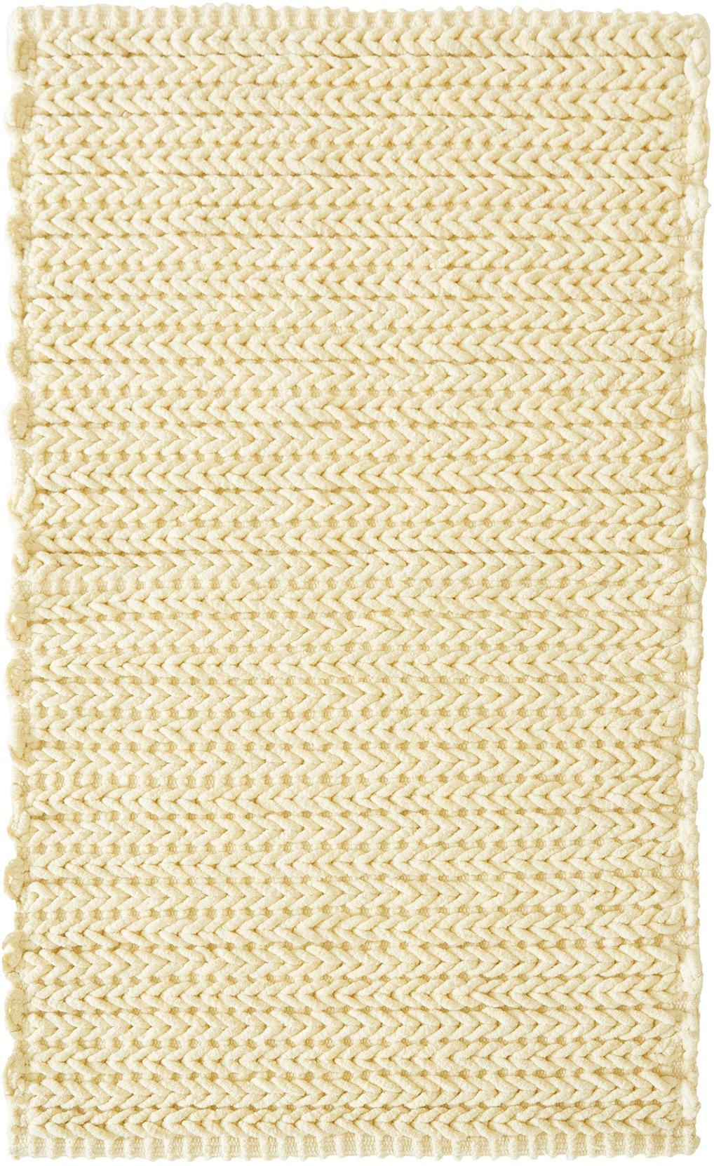 Madison Park Lasso Cotton Chenille Chain Stitch Rug 17x24 / White