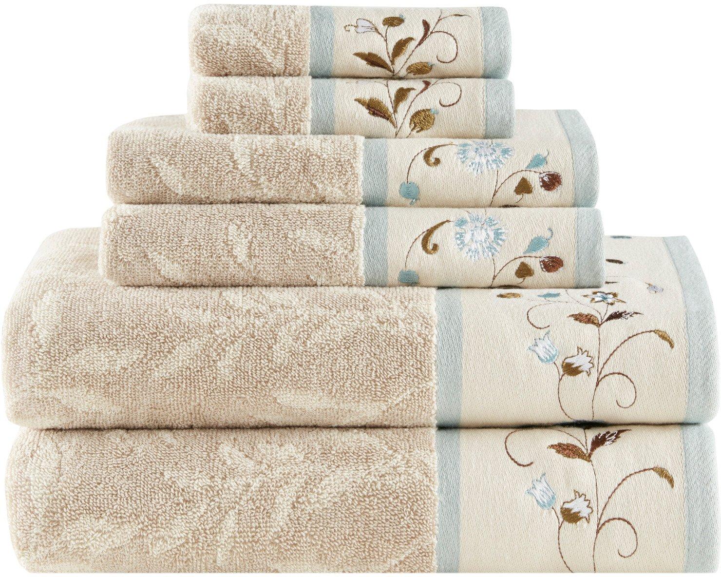 Madison Park Serene 6-pc. Cotton Jacquard Towel Set