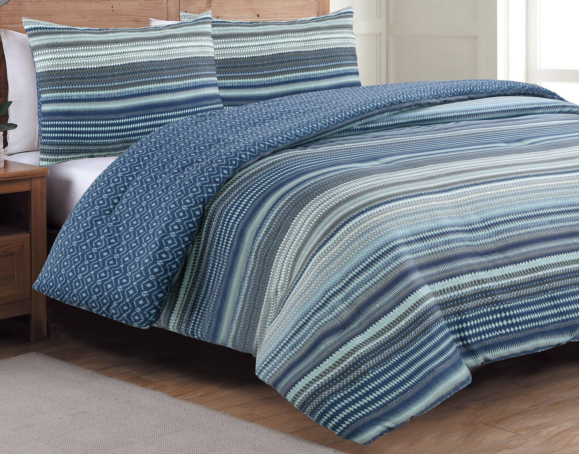Taj Blue Reversible Comforter Set