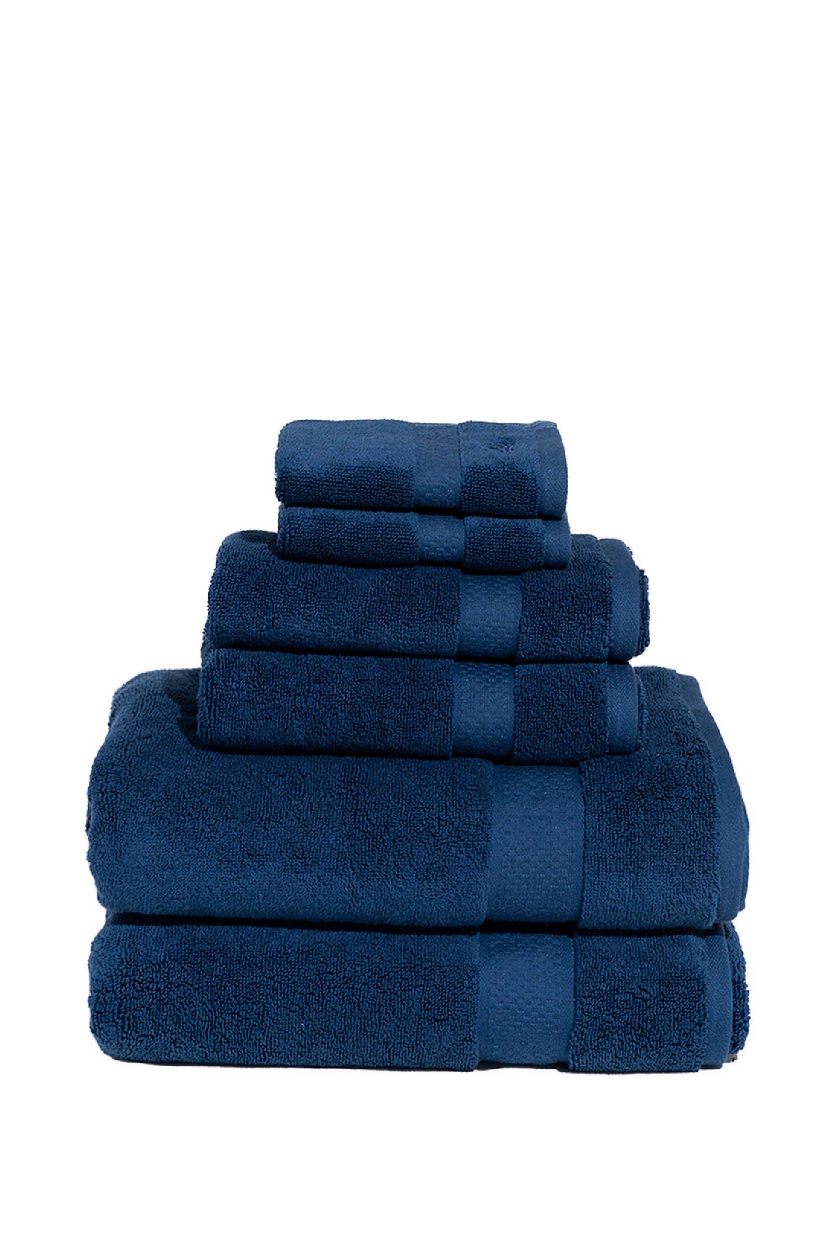 Vintage Royal Velvet by Fieldcrest Blue & Green Striped Fleur De Lis Plush  Set of Two Bath Towels Blue Fleur De Lys Bath Towel 