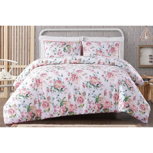 Cottage Classics Blooms Floral Cotton Seersucker Duvet Set