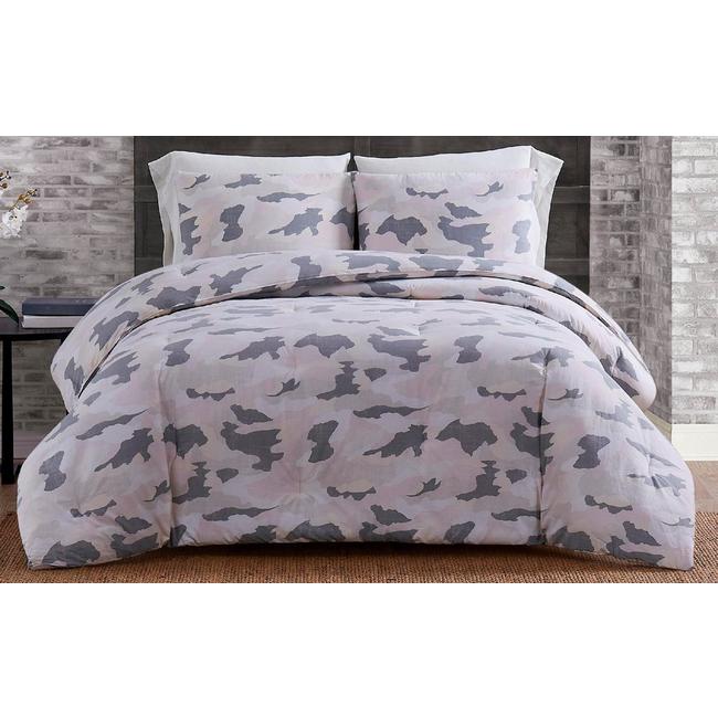 Sean John Garment Washed Camo Comforter, Gray Camo Bedding Sets