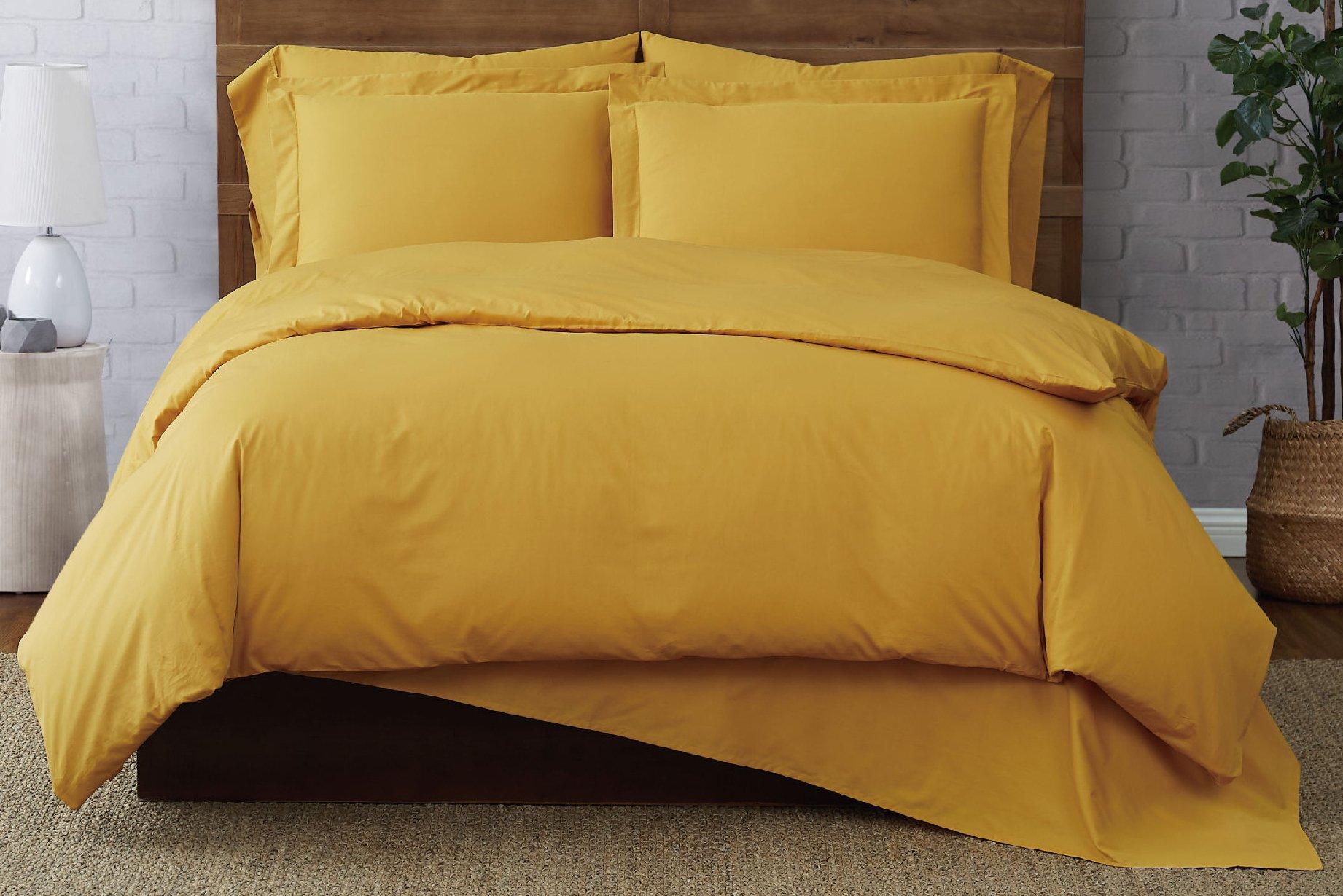 Brooklyn Loom Solid Cotton Percale Duvet Cover Set