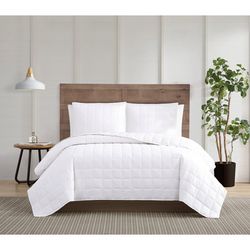 Truly Calm Silver Cool White Quilt Set