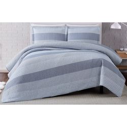 Truly Soft Grey Multi Stripe Quilt Set