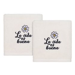 Avanti Latin Sentiments Life is Good 2pk Hand Towels