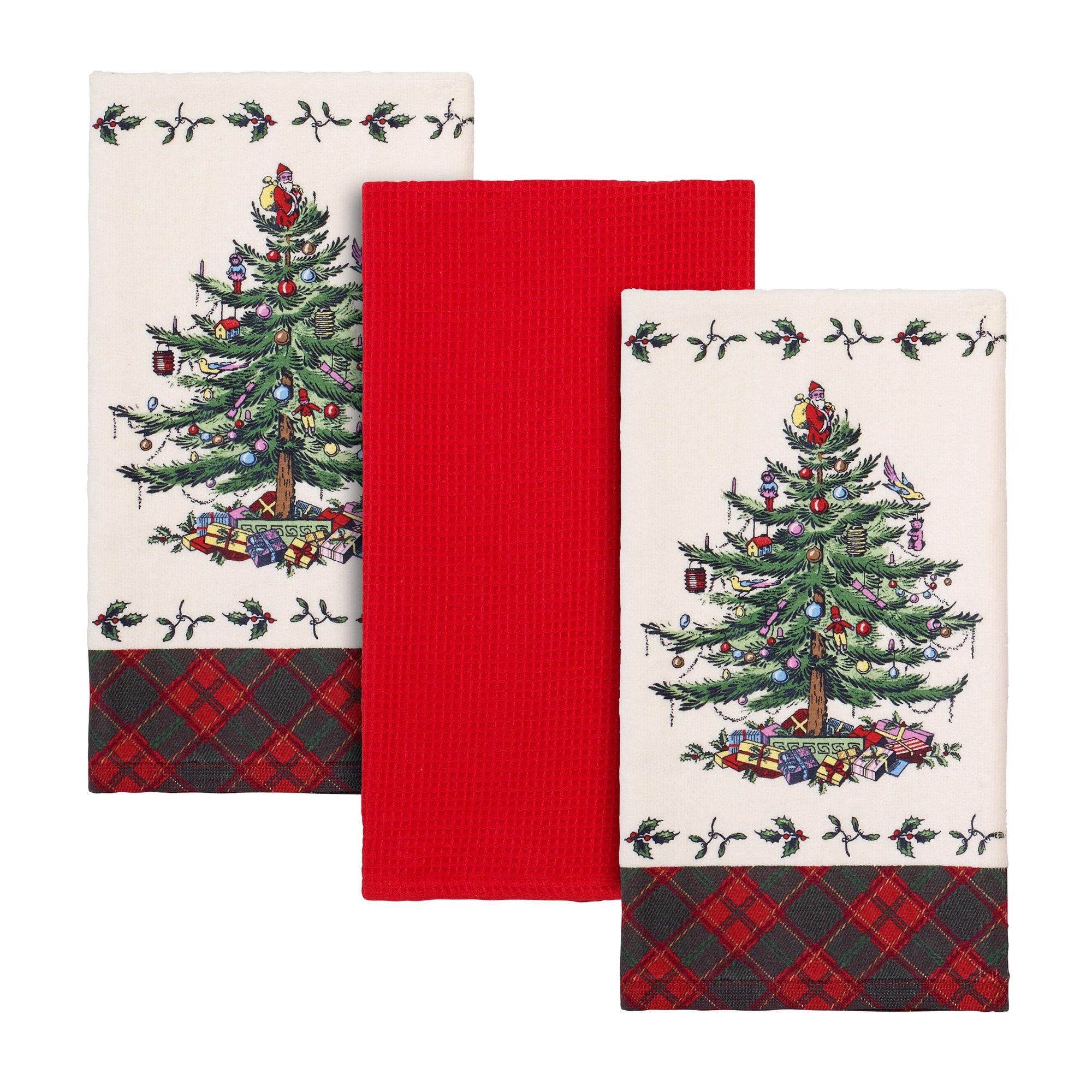 Spode Christmas Tree Tartan Pot Holder & Oven Mitt