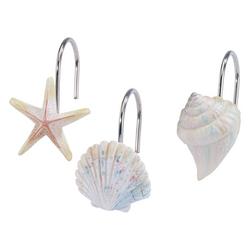 Coastal Terrazzo Seashell Shower Curtain Hooks