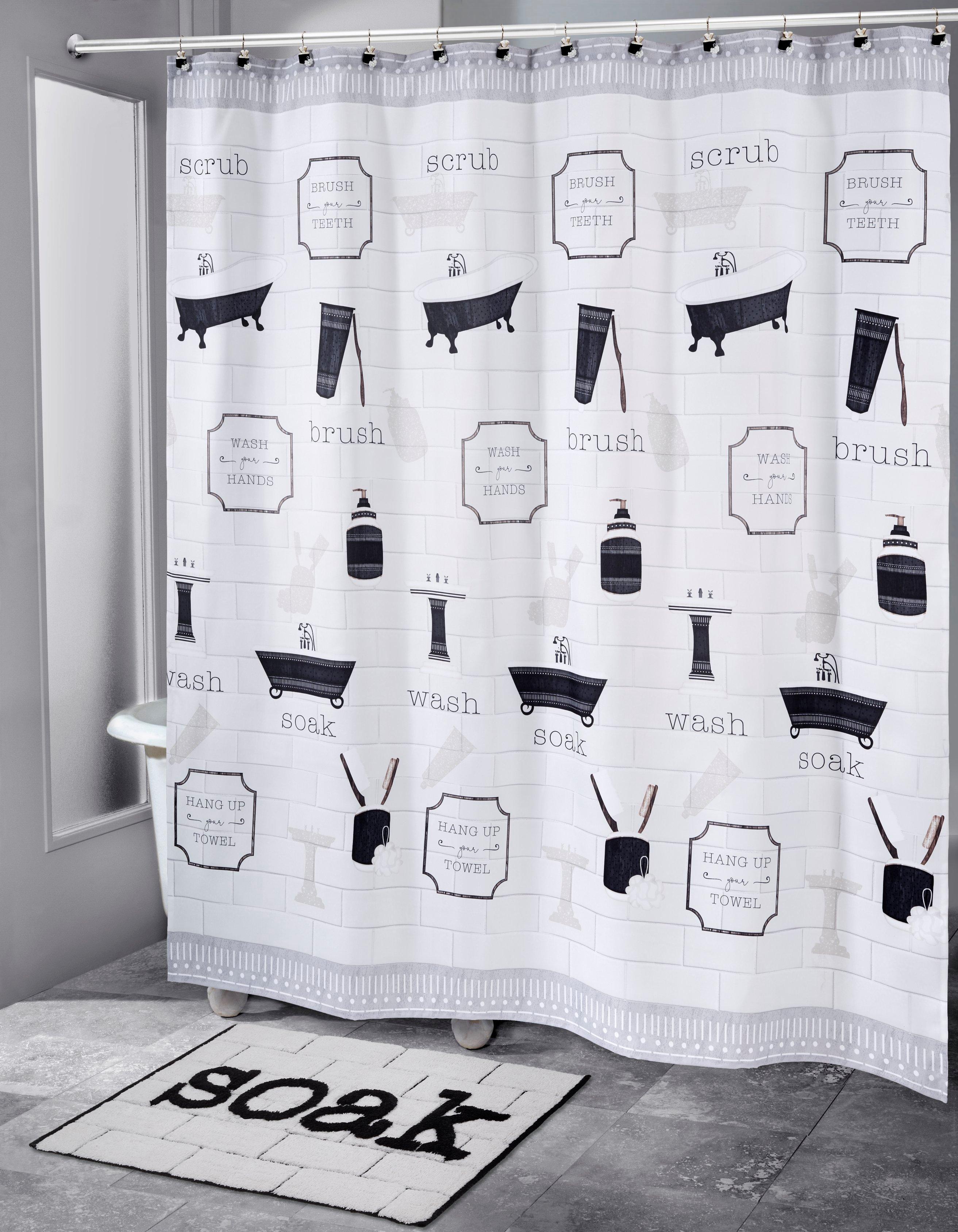 Bath Icons Shower Curtain