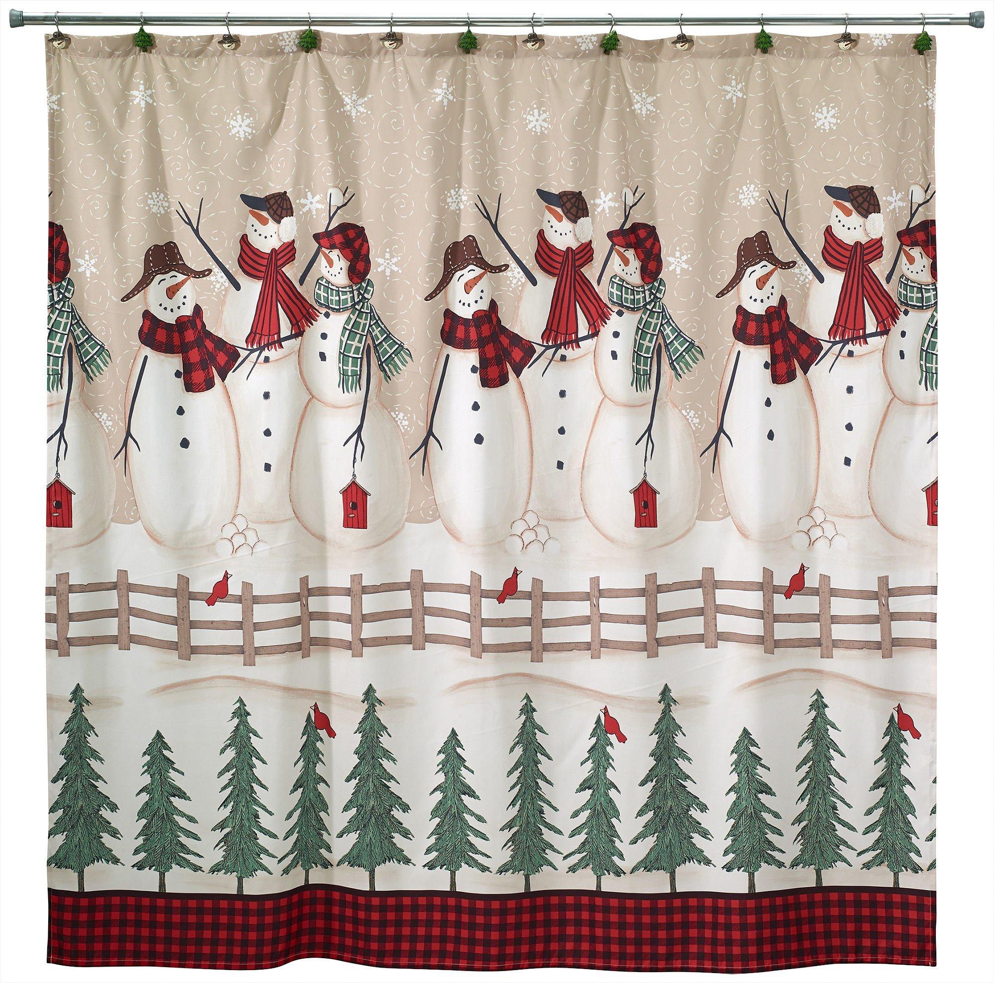 Snowmen Gathering Shower Curtain
