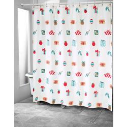Multi Icon Holiday Shower Curtain