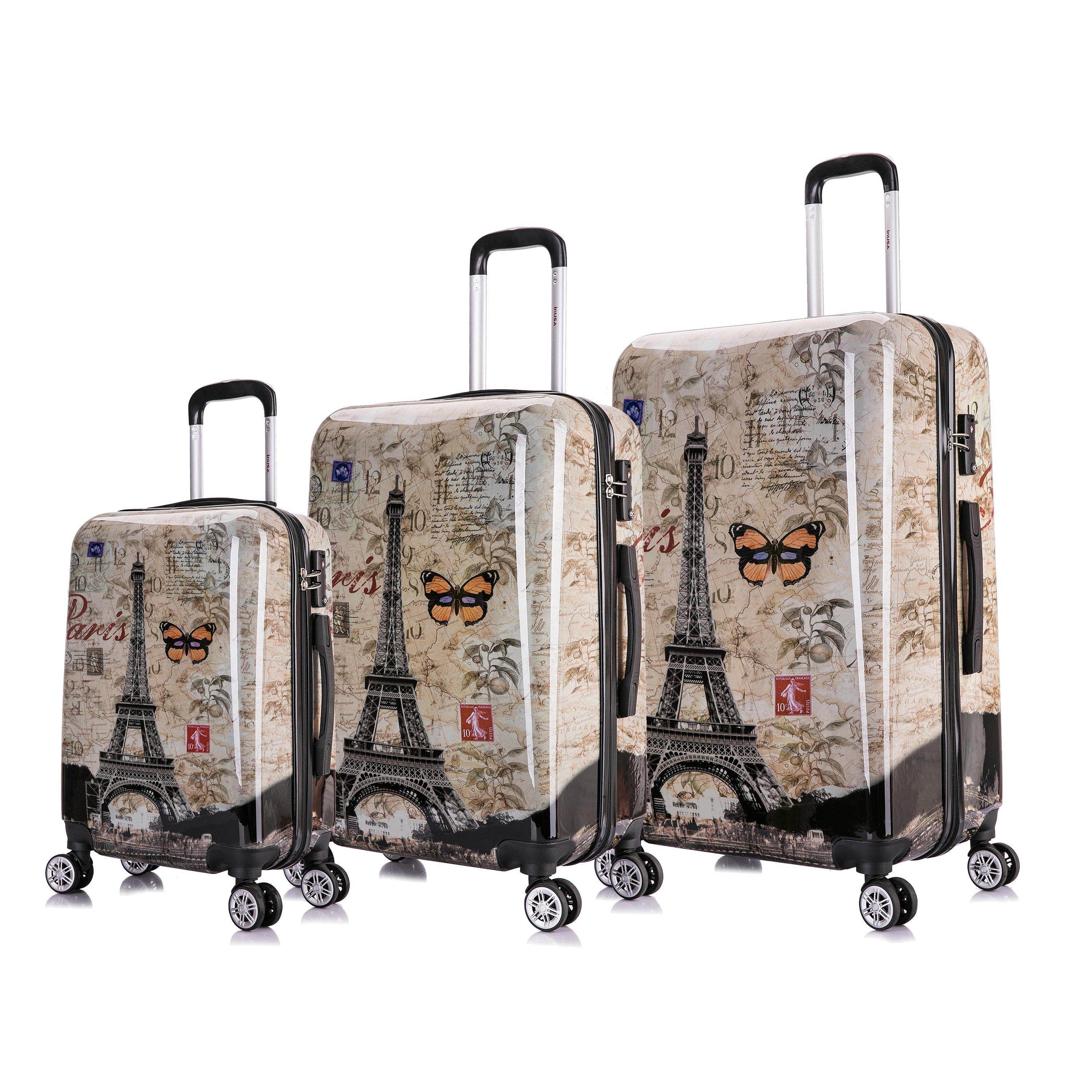 Photos - Travel Accessory InUSA Paris Hardside Lightweight Spinner 3 pc Luggage Set 