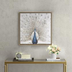 Gilded Peacock Gold Foil Framed Canvas Wall Art