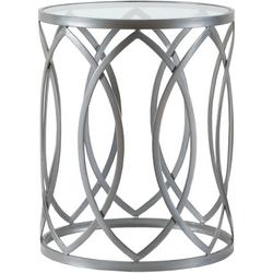 Gaige Silver Metal Eyelet Accent Table - 16x20