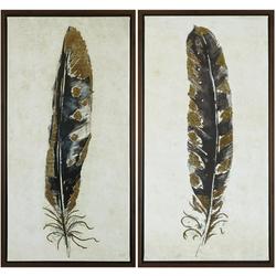 Gilded Feathers 2-pc. Canvas Wall Art