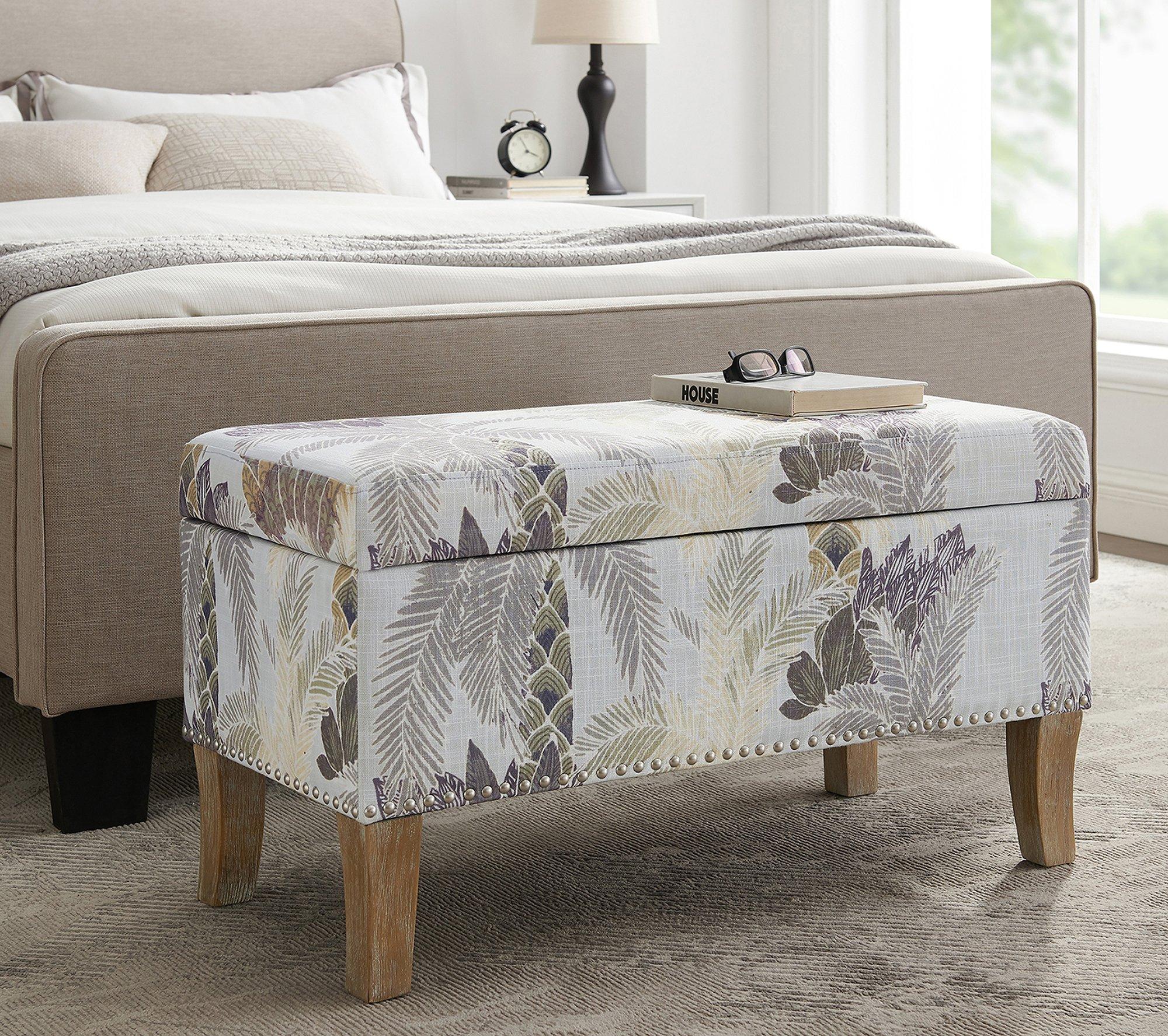 Danby Leaf Print Lift Top Storage Ottoman - 32x16x18