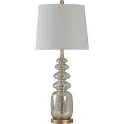 Transitional Glass & Steel Table Lamp