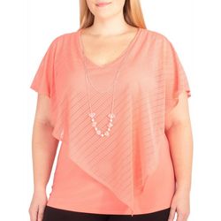 NY Collection Plus Mx Combo Burnout Poncho Top