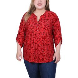 s Womens Long Tab-Sleeve Top With Pockets