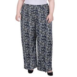 NY Collection Plus Size Wide Leg Pull On Pant