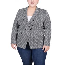 Plus Long Sleeve Double Breasted Jacket