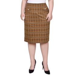 NY Collection Womens Knee Length Double Knit Skirt