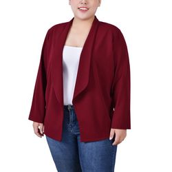 NY Collection Womens Plus Size 3/4 Sleeve Ponte Jacket