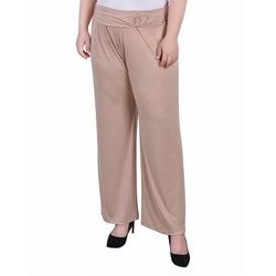 Plus Size Cropped Pull On Pants With Sash